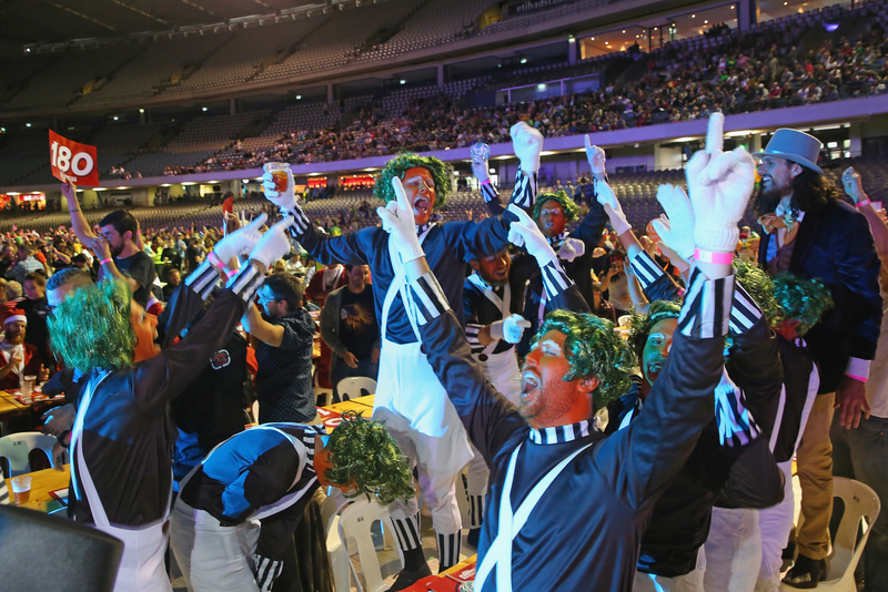 Illustration for article titled Rioting Costumed Fans Halt Australian Darts Competition